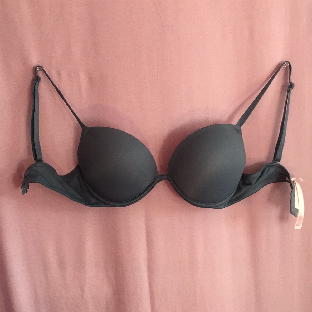 32C push up cyan blue bra (PINK) (VS)